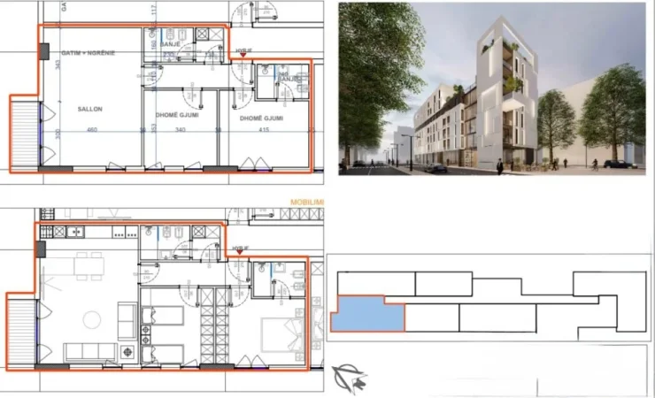 Durres, shitet apartament 2+1 Kati 3, 103 m² 144.000 € (Rruga "Glaukia")