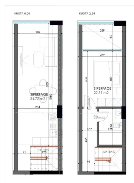 Durres, shitet apartament duplex 2+1 Kati 0, 67 m² (golem)