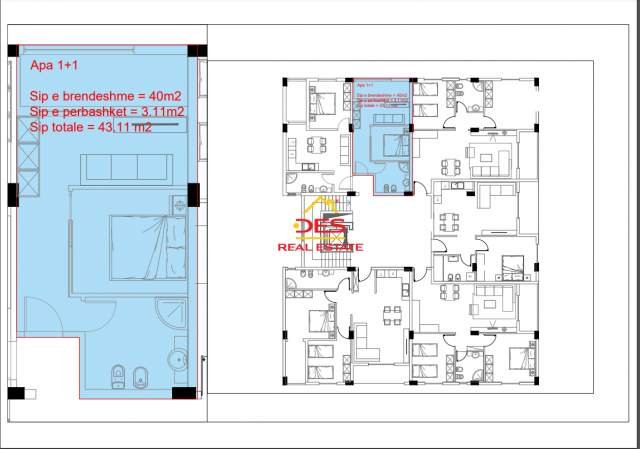 Vlore, shitet apartament Kati 10, 56 m² 1.500 Euro/m2 (Rruga Dhimiter Konomi, Vlore)