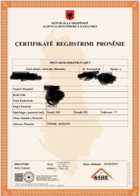 Tirane, shes truall , 300 m² 75.000 € (Rruga Azem Galica , Kashar)
