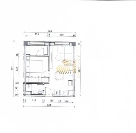 Tirane, shitet apartament 1+1+Ballkon Kati 5, 47 m² 86.500 € (Rruga Ali Demi)