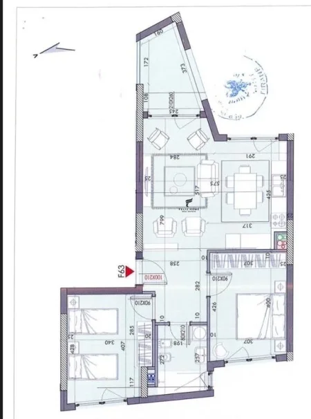 Tirane, jepet me qera apartament 2+1 Kati 6, 96 m² 700 € (ASTIR)