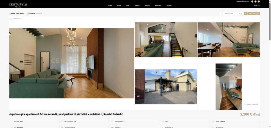 Tirane, jepet me qera apartament 3+1+Ballkon , 