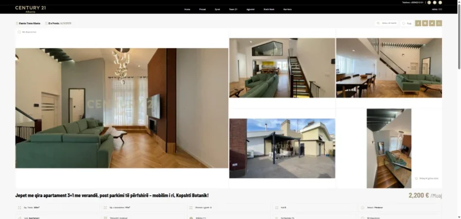 Tirane, jepet me qera apartament 3+1+Ballkon , 