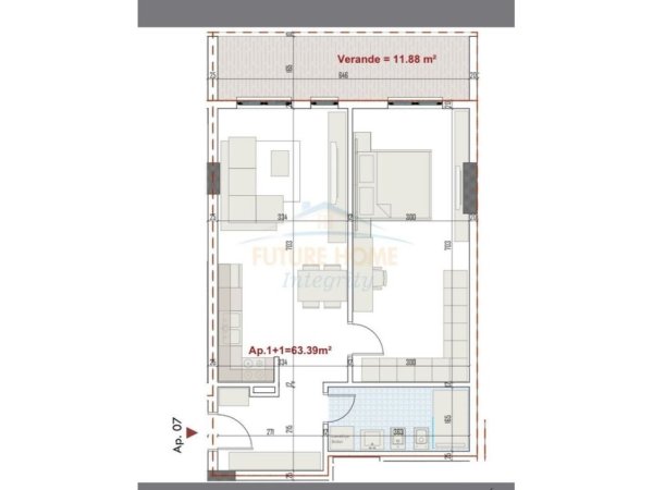 Tirane, shitet apartament 1+1 Kati 0, 73 m² 78.940 € (Paskuqan Ringside Rezidence)