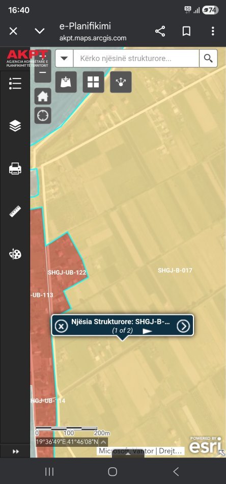 Shengjin, shitet toke , 500 m² (Ishull shengjin)
