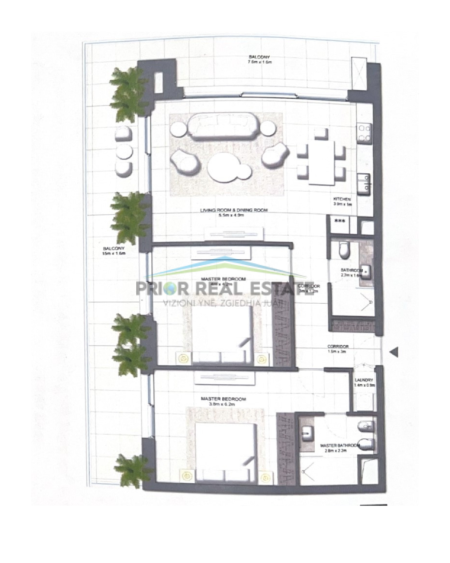 Durres, shitet apartament 2+1+2  Kati 2, 145 m² (Beach Views Residence ,Yacht Marina Durrës)