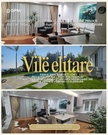 VILË ELITARE NË DHËRMI – PAMJE 100% DETI