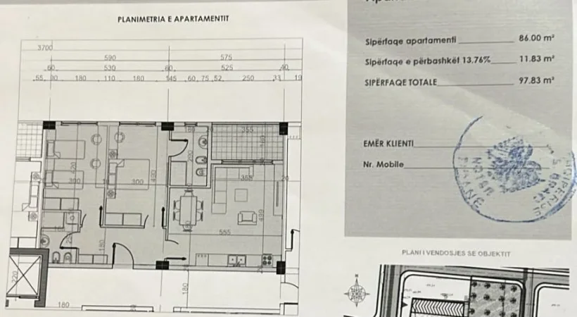 Tirane, shitet apartament 2+1+Ballkon Kati 7, 98 m² 117.600 € (PASKUQAN)
