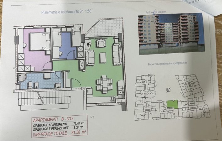 Tirane, shitet apartament 2+1+Ballkon, mundesi kredie Kati 4, 122.000 €