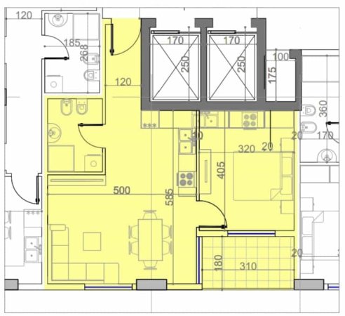 Tirane, shes apartament 1+1 Kati 3, 66 m² 80.200 € (Paskuqan)