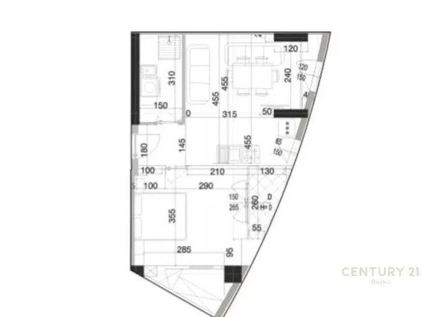 Tirane, shes apartament 1+1+Aneks+Ballkon Kati 8, 63 m² 155.000 € (RESIDENCA TWISTER)