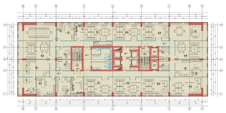 Tirane, jepet me qera zyre Kati 7, 976 m² 14.640 € (LAPRAKE)