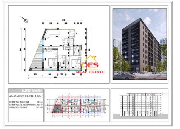 Vlore, shitet apartament 2+1+BLK Kati 2, 950 Euro/m2 (Rruga Pelivan Leskaj)