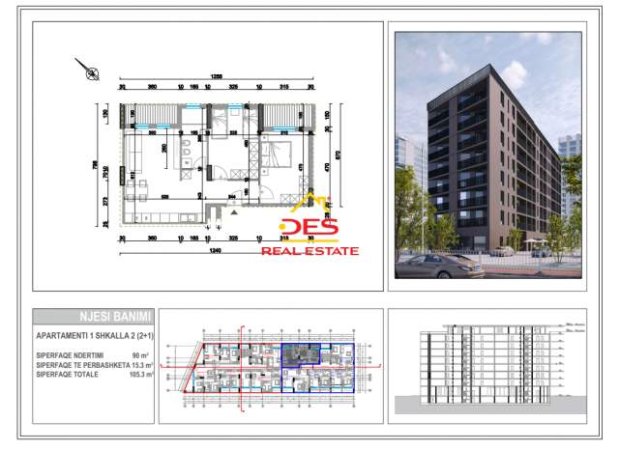 Vlore, shitet apartament 2+1+BLK Kati 2, 950 Euro/m2 (Rruga Pelivan Leskaj)