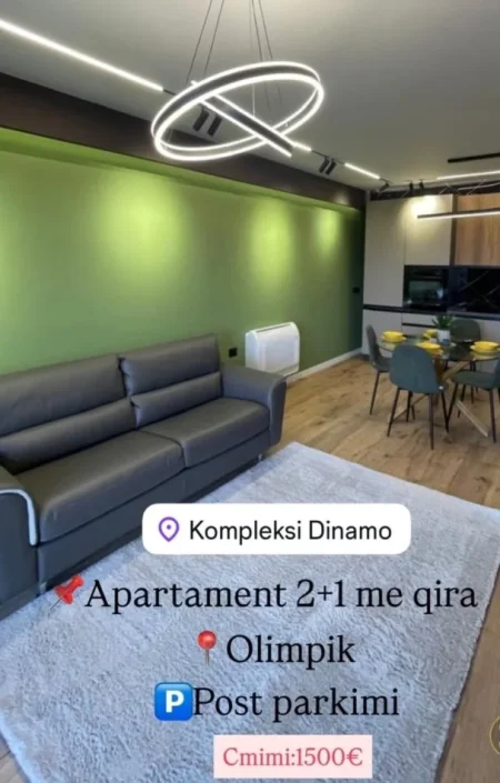 Tirane, shes apartament 2+1 Kati 5, 105 m² (Kompleksi Olimpik)