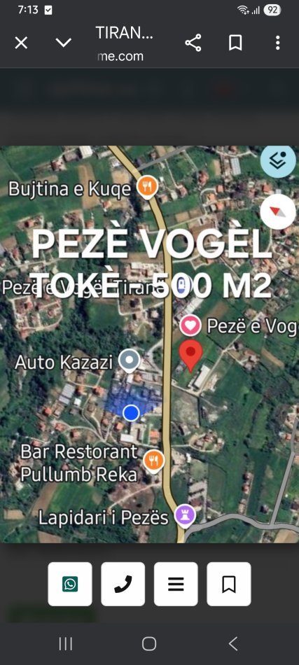 OKAZION  SHITET  500 M2 TOKE PRANE MOBILERISE ( PEZE VOGEL )