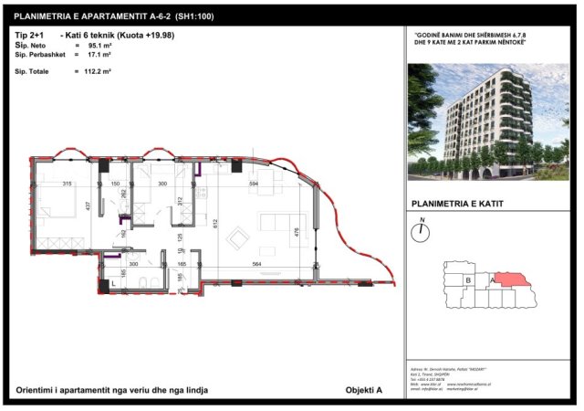 Apartament 2+1 Kati 6, 112 m² (Aluna 2)