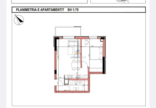 Tirane, shitet apartament 1+1+Ballkon Kati 2, 72 m² 165.968 € 