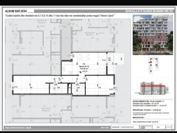 Tirane, shes apartament 2+1+Aneks+Ballkon Kati 7, 116 m² 173.175 €