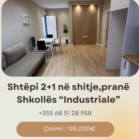Vlore, shitet 2+1 Kati 3, 135.000 € (Pranë Shkollës Industriale)