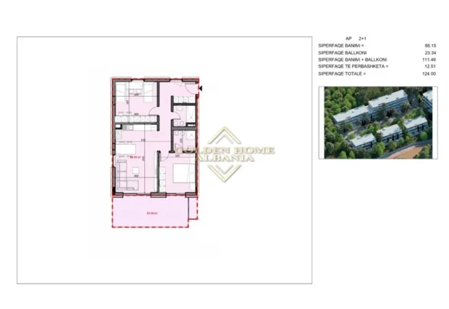 Tirane, shitet apartament 2+1 , 12.116 m² 242.320 € (Farke)