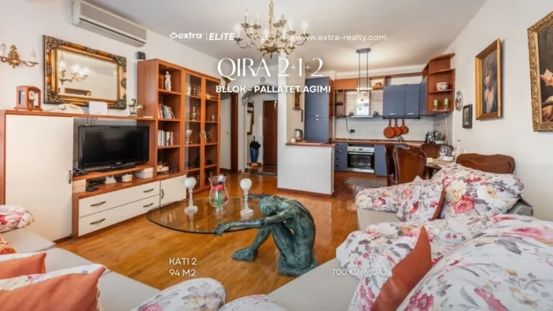 Tirane, jepet me qera apartament 2+1 Kati 2, 94 m² 700 € (Pallatet Agimi Bllok)