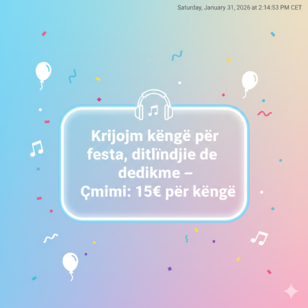 Tirane, ofroj Keng te personalizuar per dedikime dhe festa familjare 15 €