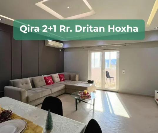 Tirane, jepet me qera apartament 2+1 Kati 12, 80 m² 600 € (Rr. Dritan Hoxha)