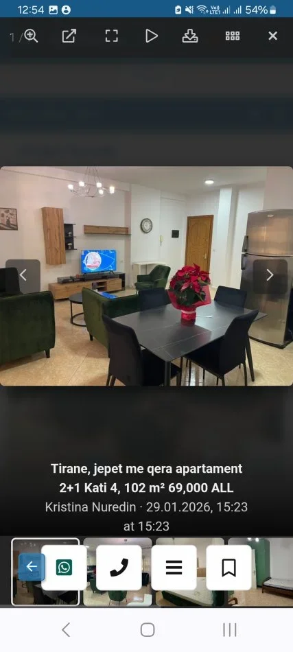 Tirane, jepet me qera apartament 2+1 Kati 4, 100 m² 670 € (Komuna e Parisit)