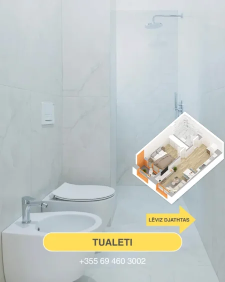 Tirane, shes apartament 1+1+Ballkon Kati 5, 47 m² 84.000 € (Rruga Pasho Hysa, Kompleksi Kadiu (Kontakt))