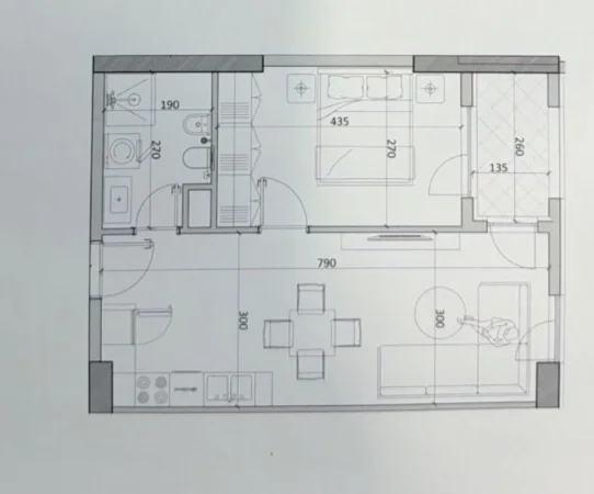 Tirane, shitet apartament 1+1 Kati 3, 59 m² 49.929 € (vanetino 4)