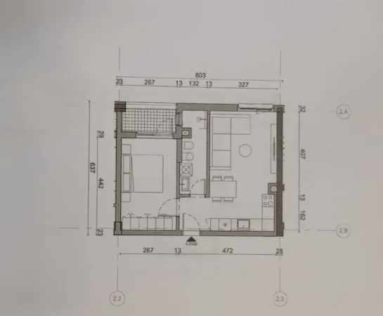 Tirane, shitet apartament 1+1+Ballkon Kati 2, 57 m² 83.230 € (FRESKU)