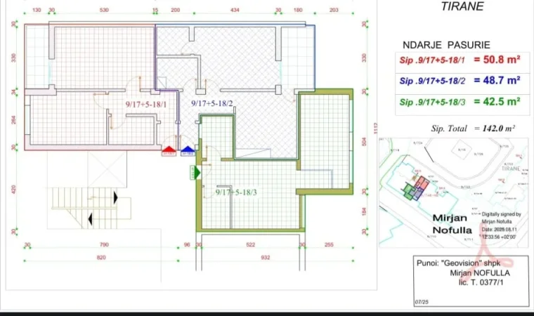 Tirane, shitet apartament 1+1+Ballkon Kati 2, 51 m² 115.000 €