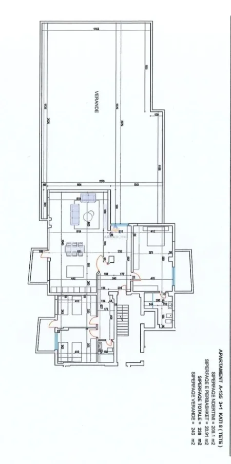Durres, shitet apartament 3+1+Ballkon Kati 8, 230 m² 230.000 € (GOLEM)