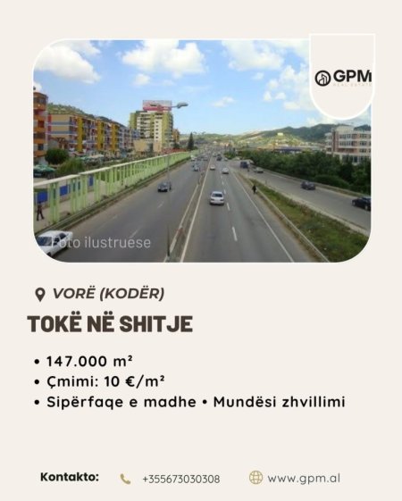 Vore, shitet toke , 147.000 m² ,vetëm 10 €/m.