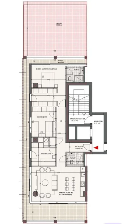 Vlore, shitet apartament 3+1+Ballkon Kati 9, 237 m² 985.000 € (Lungomare me pamje Marinë përballe portit të jahteve, vijë e parë)