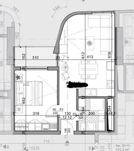 Tirane, shitet apartament 1+1+Ballkon Kati 11, 75 m² 210.000 € (Bazzar Gate)