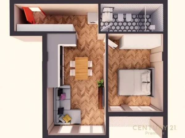 Tirane, shes apartament 1+1+Aneks+Ballkon Kati 6, 60 m² 153.000 € (Restorant Durrsi)