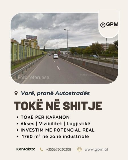 TOKË NË SHITJE NË VORË , 1.760 m² .