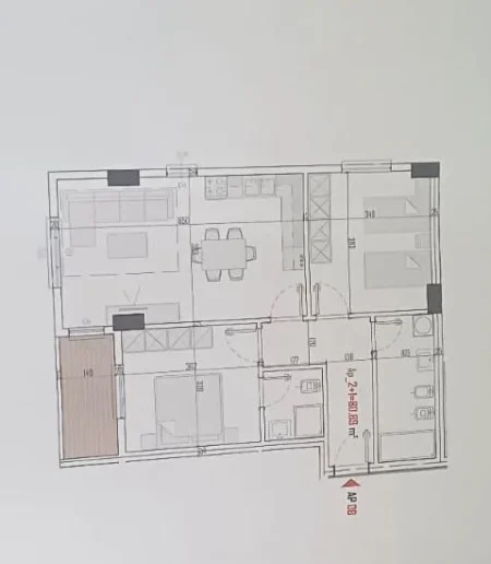Shqiperi, shitet apartament 2+1 Kati 1, 93 m² 92.560 € 