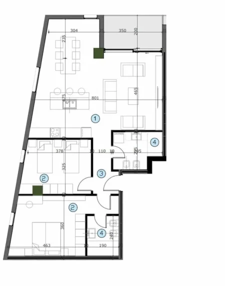 Tirane, shes apartament 2+1 Kati 6, 125 m² 176.000 € (Kashar)
