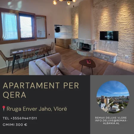 Vlore, jepet me qera apartament 1+1 Kati 3, 65 m² 300 € (Rruga Enver Jaho)