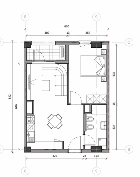 Tirane, shitet apartament 1+1 Kati 6, 61 m² 115.000 € (Rruga Pasho Hysa)