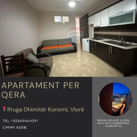 Vlore - Lungomare, jepet me qera 1+1 Kati 3, 54 m² 400 € (Rruga Dhimitër Konomi, Vlore)