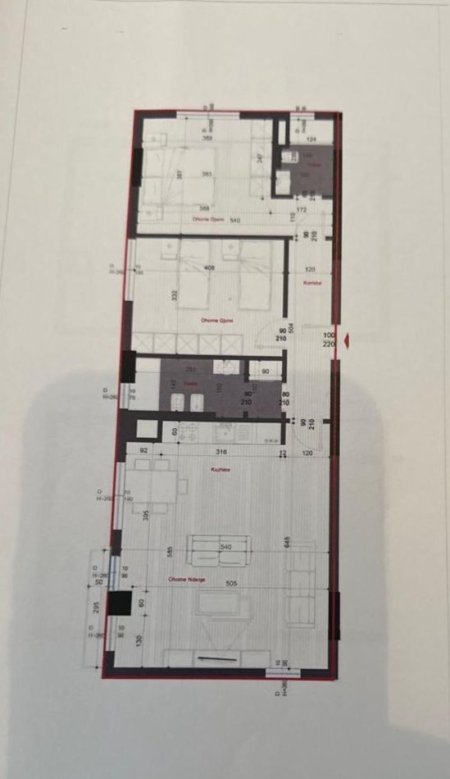 Tirane, jepet me qera apartament 2+1+Ballkon Kati 5, 108 m² 400 € (LAPRAKE)