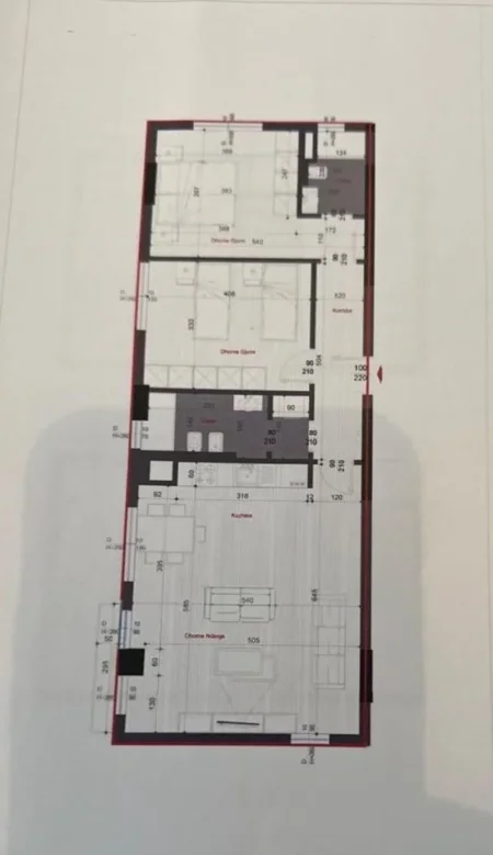 Tirane, jepet me qera apartament 2+1+Ballkon Kati 5, 108 m² 400 € (LAPRAKE)