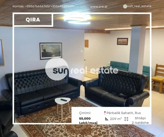 Shkoder, jepet me qera shtepi 2+1 Kati 0, (RUS)