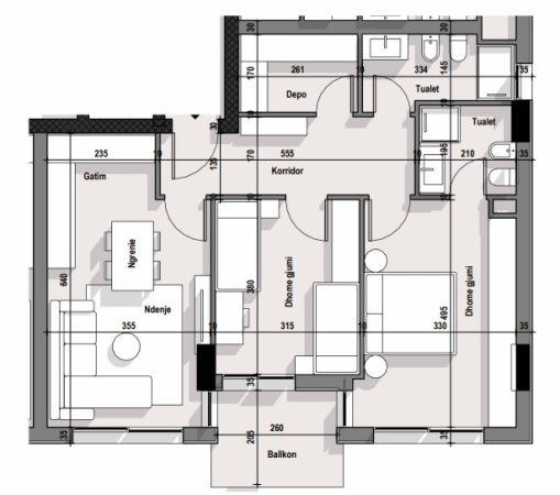 Tirane, shitet apartament 2+1+Aneks+Ballkon Kati 6, 100 m² (5 Maj)