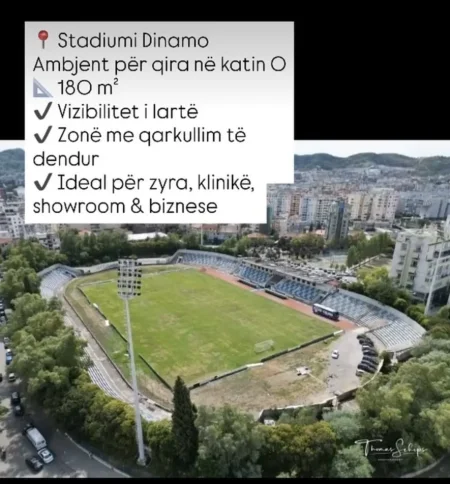 Tirane, jepet me qera ambjent biznesi Kati 0, 180 m² 5.000 € (Staduimi Dinamo , Buze Rruge)